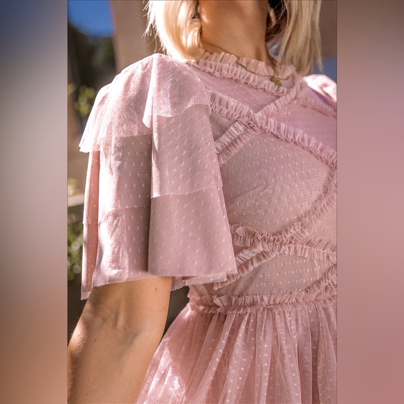 NWT Ivy City Co Tara Blush Tulle Dress Size Medium - Picture 3 of 7